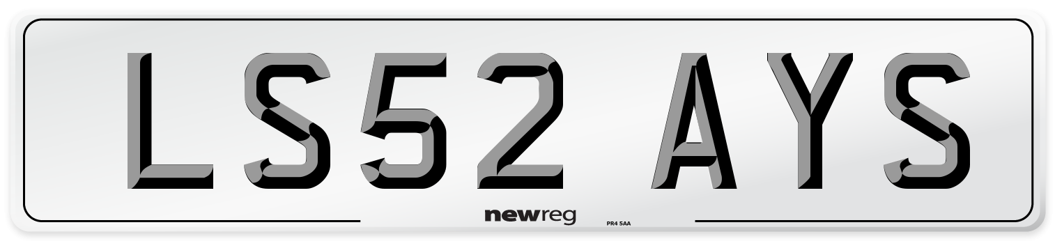 LS52 AYS Number Plate from New Reg
